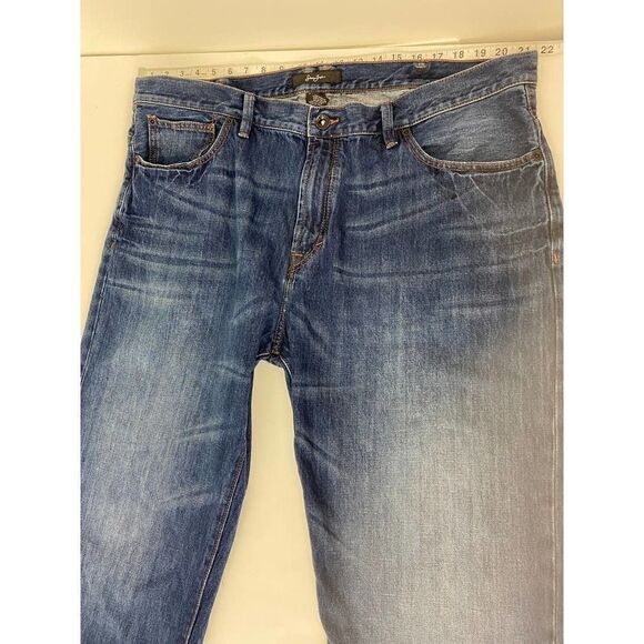 Sean John Jeans Blue Leather Patches 100% Cotton - Size 42 - Picture 3 of 10